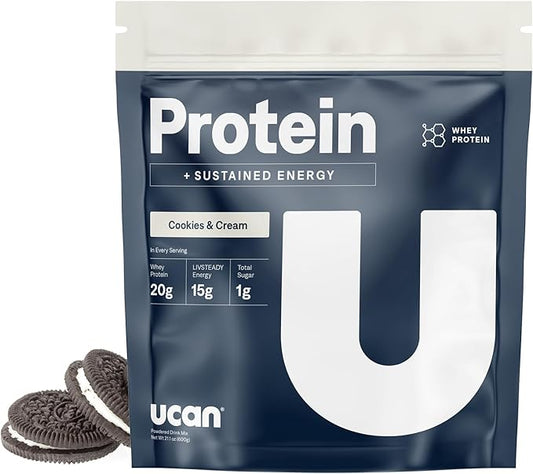 UCAN Energy + Whey Protein Powder - 19g Per Serving with Amino Acids EAAs & BCCAs - Keto, No Added