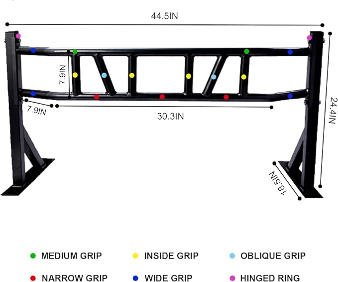 BDL Wall Mounted Pull Up Bar Chin Up bar Multifunctional Dip Station for Indoor Home Gym Workout, Power Tower Set Training Equipment Fitness Dip Stand Supports to 440 Lbs
