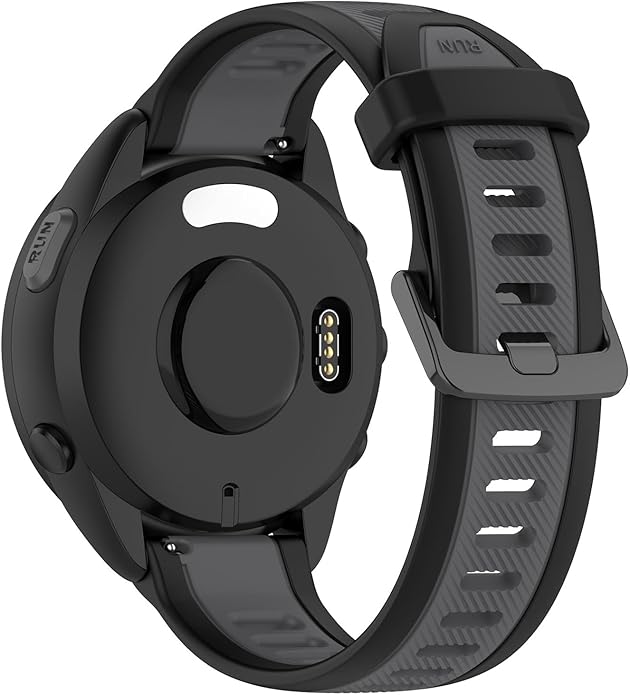Compatible with Garmin Forerunner 165 Watch Band, 20mm Width Silicone Replacement Bands for Garmin Vivoactive 3 / Vivoactive 5 / Forerunner 55, 245, 645 Music Smartwatch