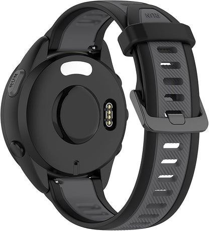 Compatible with Garmin Forerunner 165 Watch Band, 20mm Width Silicone Replacement Bands for Garmin Vivoactive 3 / Vivoactive 5 / Forerunner 55, 245, 645 Music Smartwatch