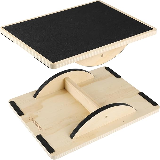 Professional Wooden Balance Board for Adults-Anti-Slip 350LBS Wobble Board for Physical Therapy, Standing Desk, Core Strength-Rocker Board,Balancing Board