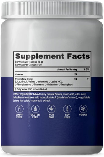??Advanced Amino Powder, Amino Acid Supplement, Build Muscle, Post Workout Recovery, Energy,Non-GMO, Gluten Free, Dairy Free, Vegan (30 Servings)