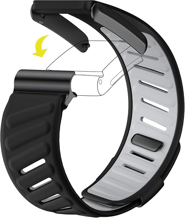 Comfort Durable Silicone Wristband Compatible with WHOOP 4.0 Band, Soft Silicone Sports Loop Strap for Men & Women, with U Shapped Connector