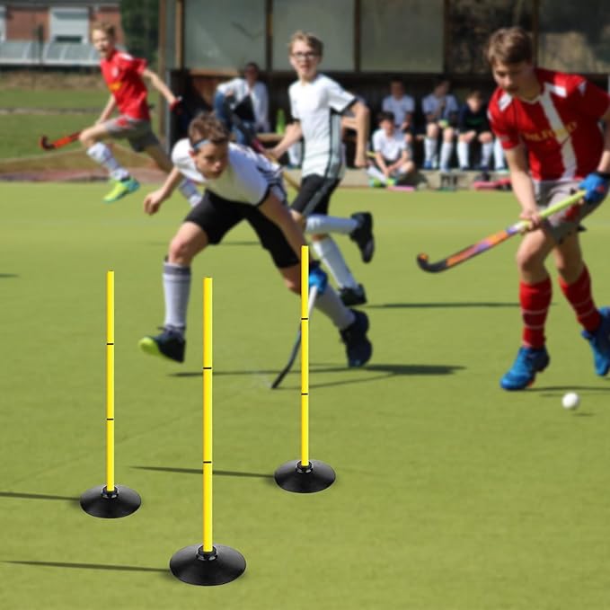 4FT Agility Poles Set Detachable Speed Training Poles Soccer Slalom Sticks with Agility Ladder and Cones