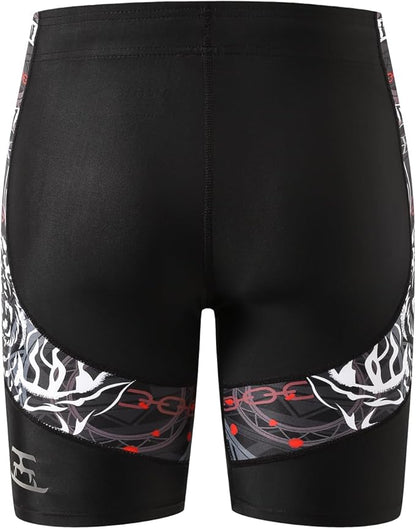 HUGE SPORTS Men's Rash Guard Swim Shorts Compression Swimming Jammer Cool Dry Active Swimsuit Workout Shorts Sports Tights
