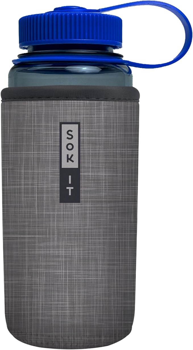Sok It BotlSok Water Bottle Sleeve Insulated Neoprene Cover (Anthracite, Fits 16oz CamelBak or Nalgene)