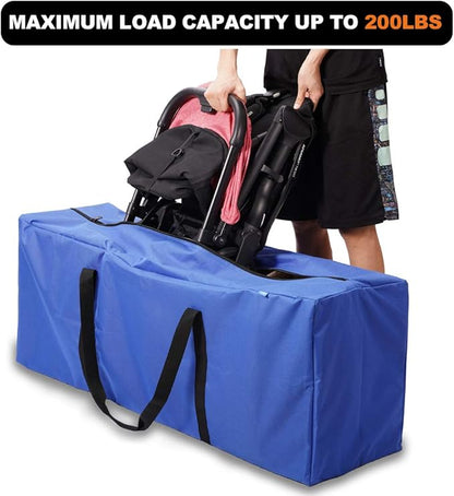 Sports Duffle Bag - Extra Large Travel Duffel Luggage Bag with Upgrade Zipper, Sturdy & Water Resistant Big Storage Bag for Christmas Tree (Blue 47inch 2Pack)