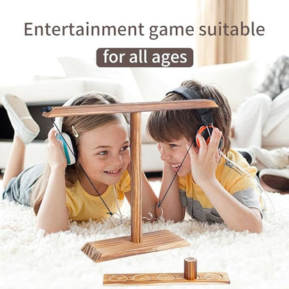 Ring Toss Game, Ring Throwing Game with Shot Put, Hook and Ring Throwing Game for Adults Kids, Fun Hook and Ring Game with Ladder