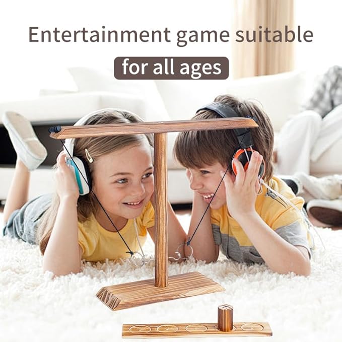 Ring Toss Game, Ring Throwing Game with Shot Put, Hook and Ring Throwing Game for Adults Kids, Fun Hook and Ring Game with Ladder