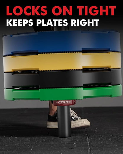 Mikolo Barbell Clamps,2-Inch Olympic Barbell Clips with Anti-Slip TPR Lining and Quick Release for Home and Gym Use