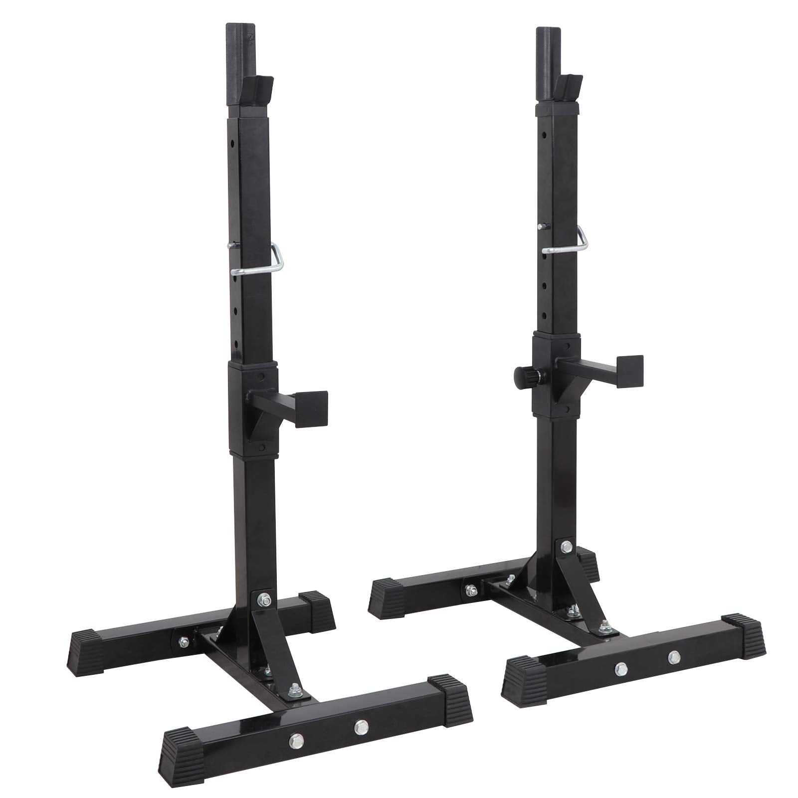 F2C Max Load 550Lbs Pair of Adjustable Squat Rack 41"-66" Sturdy Steel Barbell Rack Free Bench