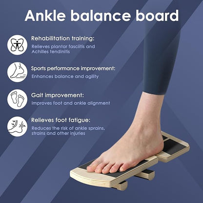 Ankle Balance Board - Non-Slip Balance Board for Physical Therapy, Fast Injury Recovery & Core Strength - 300lbs Capacity - Ideal for Athletes, Seniors & Home Use