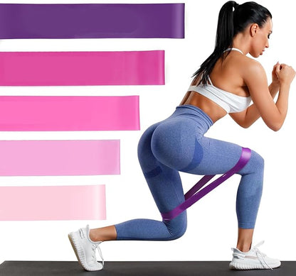 Resistance Band Pull Up Assistance Bands,Set of 5 Resistance Heavy Duty Exercise Stretch Fitness Bands for Stretching Power Lifting Workout Training with Instruction Guide