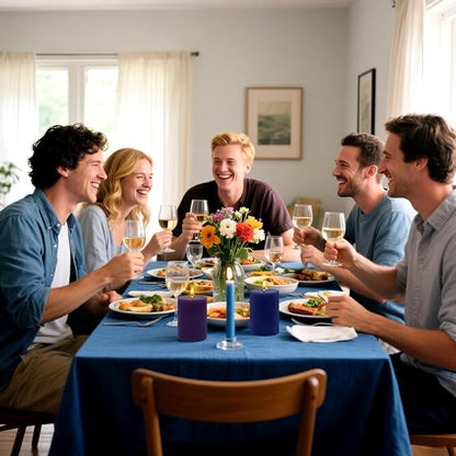 Set of 3 2x3 Inch Mix Colored Pillar Candles, Unscented Dripless Small Red, Brown, Purple and Navy Blue Cylinder Wax Candles for Home Power Outage Dinner Table Decoration - 24 Hours Burn