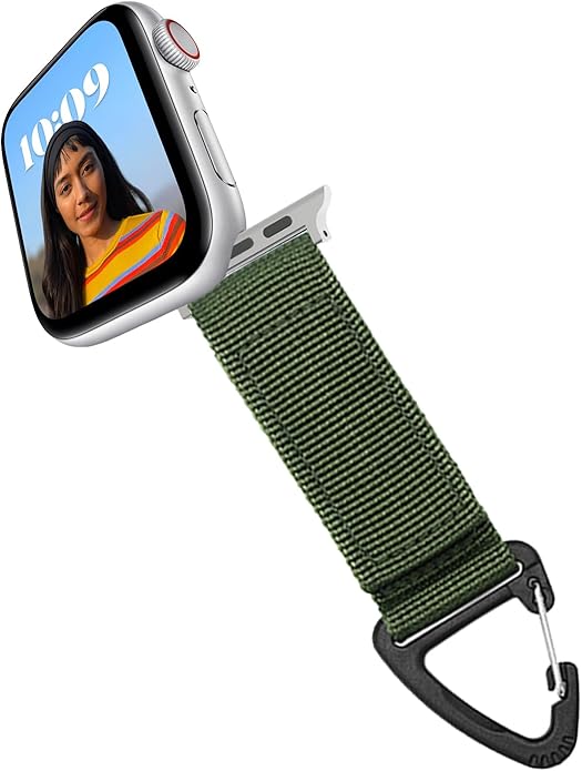 Tactical Duty Belt Keychain Compatible with Apple Watch 38mm 40mm 41mm 42mm 44mm 45mm 46mm 49mm, Watch Fob Military Braided Strap for iWatch Series 10 9 8 7 6 5 4 3 2 1, Ultra 2/Ultra/SE