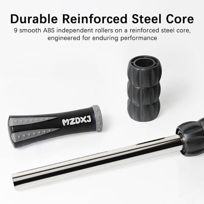 Muscle Roller Stick for Athletes - Deep Tissue Fascia Blaster & Roller Massager for Myofascial Pain Relief - Handheld Physical Therapy & Recovery Tool(Gray black-18 inch)