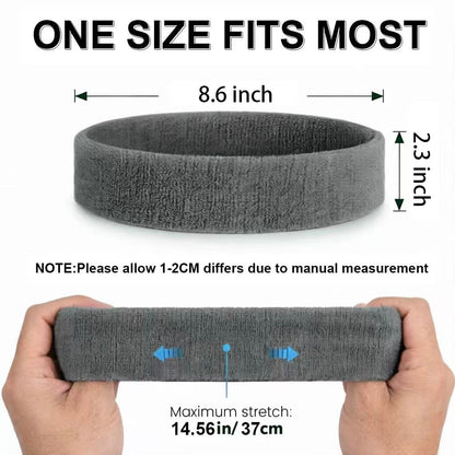 3 Pack Men & Women Sports Sweatbands Headbands(White,Black,Gray)