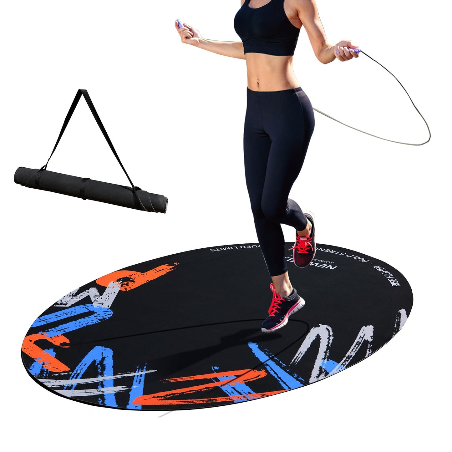Jump Rope Mat, Shock-Absorbing Non-Slip Rubber Pad for Indoor and Outdoor
