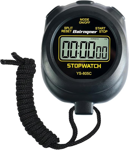 Stopwatch Timer with Countdown, ON/Off Simple Operation No Clock No Date, Digital Stop Watch for Sports, Black