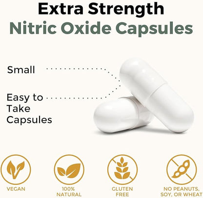 Nitric Oxide Supplement for Men - Precursor and Phytonutrient Blend for Energy, Oxygenation, and Blood Pressure (1 Pack)