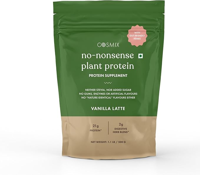 No-Nonsense Plant Protein, 21g Organic Brown Rice & Pea Isolate, Plant Based, Vegan, Gluten/Dairy Free, Sugar Free, Vanilla Latte, 1.1lb (1pk, 13 Servings)