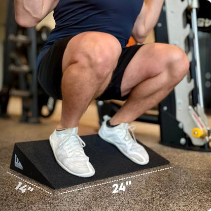 SquatWedgiez SumoWedgie 20 Degree Slant Board, 24 Inches Wide ??Heavy Duty 1000 lb Capacity, Anti-Slip Squat Wedge for Knees Over Toes Training, Heel Elevated Squats & Calf Stretching