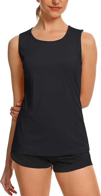 TACVASEN Women's UPF 80+ Workout Tank Top Sleeveless Quick Dry Sun Protection Hiking Athletic Gym Yoga Running Shirts