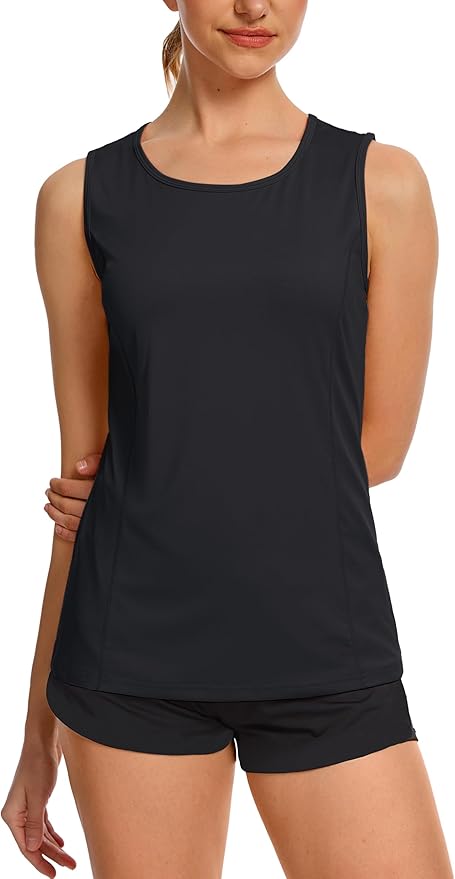 TACVASEN Women's UPF 80+ Workout Tank Top Sleeveless Quick Dry Sun Protection Hiking Athletic Gym Yoga Running Shirts