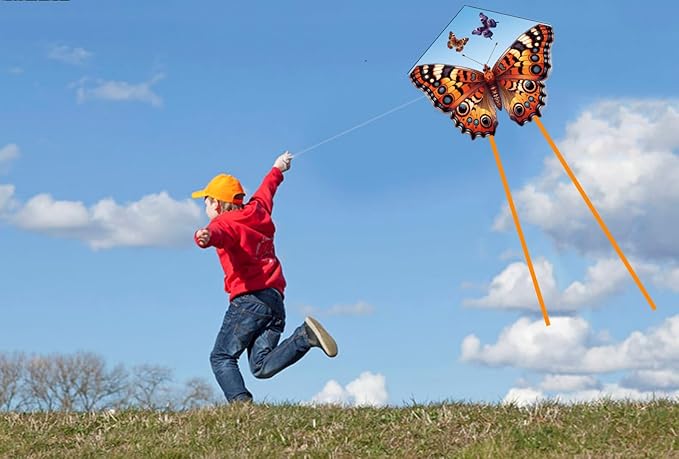 2 pcs Butterfly Kites with Kite String, for Adults and Kids, Perfect for Beach & Outdoor Fun, Easy to Assemble and Fly(31″x23″)