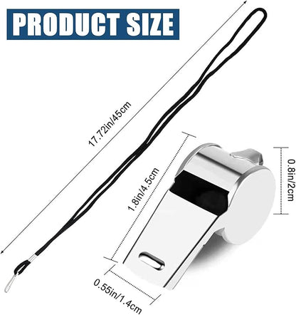 3 Pcs Whistle,Stainless Steel Sports Whistle with Lanyard for Coaches Referees Emergency Outdoor Sports
