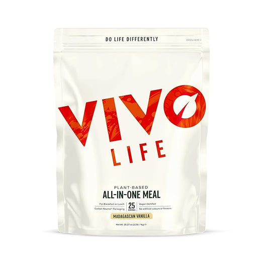 Vivo Life - Whole, Vegan Meal Replacement Shake with Proteins, Vitamins & Minerals, Gut Friendly
