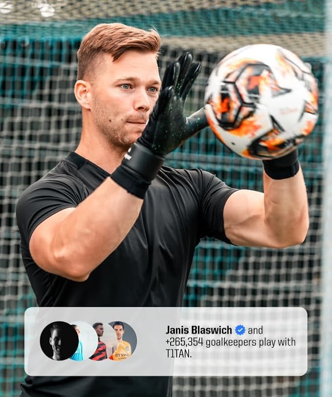 T1TAN Beast Goalkeeper Gloves - Without Finger Protection - Soccer Goalie Gloves Adult - Professional Goal Keeper Gloves for Youth, Men & Women - Size 6-11
