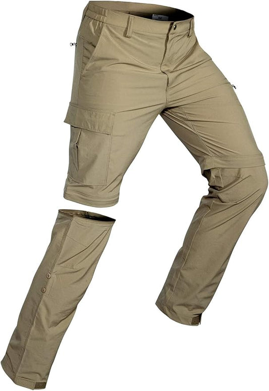 Wespornow Men's-Convertible-Hiking-Pants Quick Dry Lightweight Zip Off Breathable Cargo Pants for