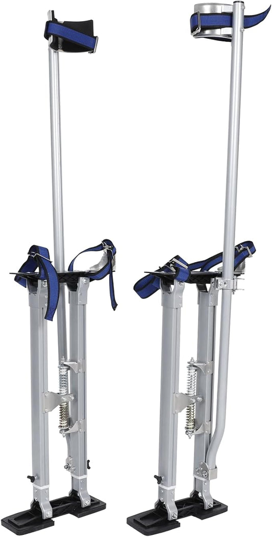 24-40 Inch Silver Drywall Stilts Aluminum Tool Stilt with Protective Knee Pads Portabl Adjustable For Painter Walking Painting