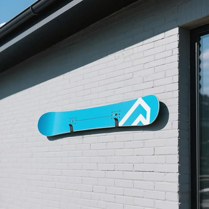 4 Pack Snowboard Wall Mount Clips, Horizontal Skateboard Wall Mount with Screws, Snowboard Display Stand, Indoor Snowboard Storage, Snowboard Wall Rack Storage and Display for Room, Garage