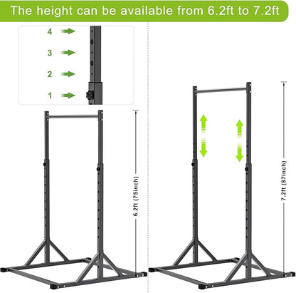 SELEWARE Adjustable Pull Up Station, Multifunction Pull Up Bar, Fully Welded, 500 lbs Capacity, Power Tower Dip Station for Home Gym