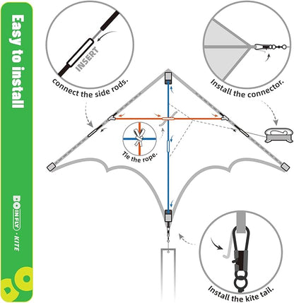 Delta Rainbow Kite - Colorful & Easy to Fly-Outdoor Kite for Kids & Adults - Ideal for Family Fun for Beach Trip ＆ Park Activities(Flaming Delta Kite)
