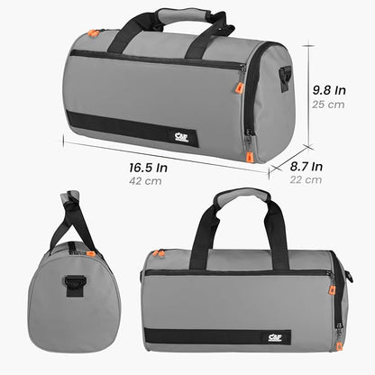 C&F BOGMOST Small Travel Duffel Bag,Compact Sports Small Gym Bag with Shoes Compartment,Lightweight Duffel Bag for Men & Women,Personal Item Travel Bag Weekender Bags for Travel Sports Gym -Light Gray