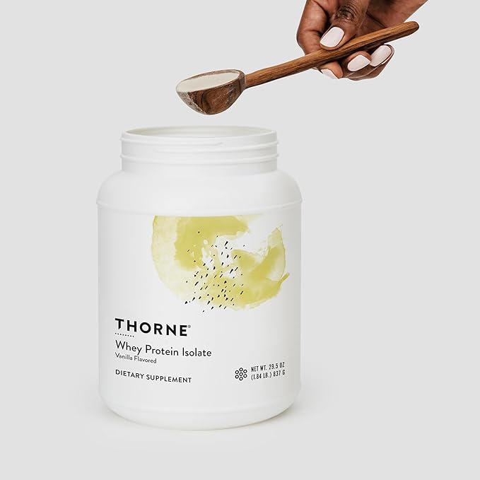 THORNE - Whey Protein Isolate - 21 Grams of Easy-to-Digest Whey Protein Powder - NSF Certified for Sport - Vanilla - 29.5 Ounces - 30 Servings