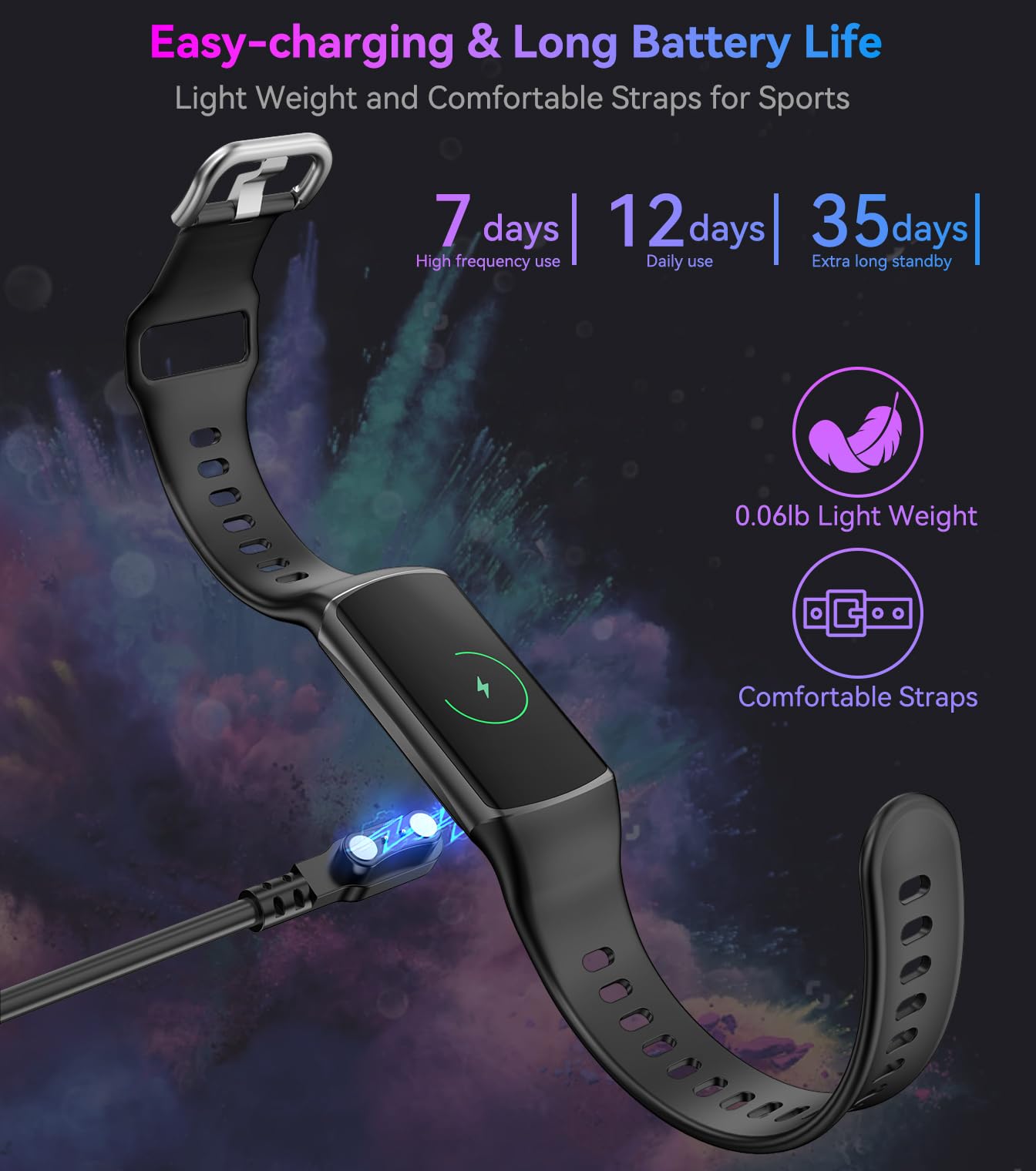 Smart Watch Fitness Tracker with 24/7 Heart Rate, Blood Oxygen Blood Pressure Monitor Sleep Tracker