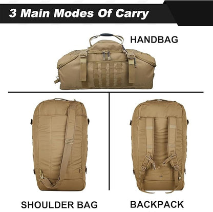 3 In 1 Tactical 45L Military Backpack Travel Duffle Bag for Weekender Gym Workout Deployment