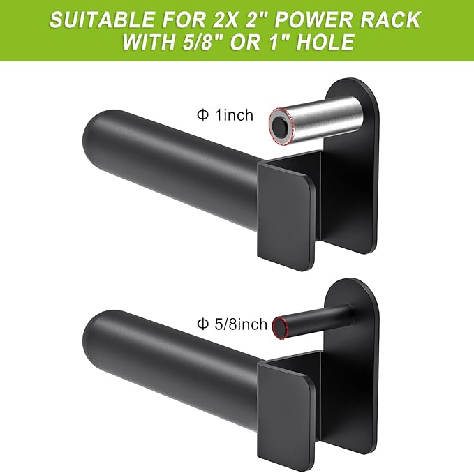 Kipika Weight Plate Holder for 2x2 and 3x3 Power Rack - Attachment for Storage - Fits Standard 1-inch or Olympic 2-inch Plates - Set of 2
