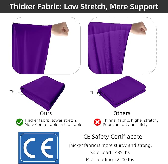 PRIOR FITNESS Aerial Silks Set, Professional Thicker Low Stretch Fabric 9/15/20 Yards Aerial Silk Swing Set with Hardware Guide, Yoga Starter Kit For Home, Aerial Yoga Hammock, Silks for Gymnastics, Antigravity Yoga, Inversion Exercise-All Levels