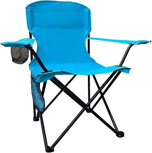 Folding Camping Chair, 225lb Capacity, Includes Cup Holder & Side Storage Bag, 5.5lbs Portable for
