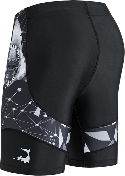 HUGE SPORTS Men's Rash Guard Swim Shorts Compression Swimming Jammer Cool Dry Active Swimsuit Workout Shorts Sports Tights