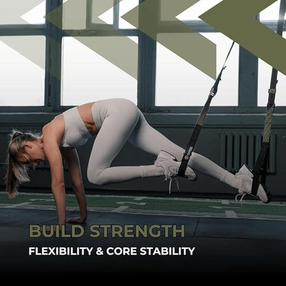 THYSOL® Resistance Trainer Pro Xtreme Straps Army | Sling Trainer Set with Adjustable Door Anchor | Fitness Home Workouts - Suitable for Travelling & for Training Indoor & Outdoor