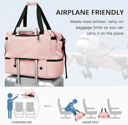 Gym Bag for Men Women, Tactical Travel Duffel bag with Removable Dividers & Shoe Compartment, Weekender Carry on Bag with Toiletry Bag, Overnight Range Bag for Workout Soccer Yoga Gym