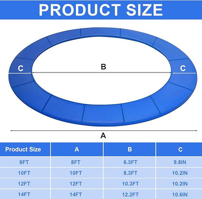Trampoline Spring Cover Multicolor Safety Pad, 8ft 14ft 15ft Universal Trampoline Padding Replacement, Waterproof and Tear-Resistant Trampoline Accessories