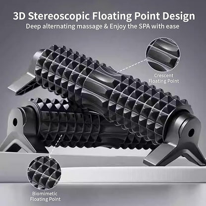 RUNWE Foam Roller with Stand - Roller Foam for Back Pain, 21 inch Trigger Point Deep Tissue Massage, Medium Density Grid Bracket Foam Rollers, Myofascial Release, Relieves Leg Muscle Pain