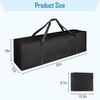 Sports Duffle Bag 52IN Extra Large Travel Duffel Luggage Bag with Upgrade 2-way Lockable Zippers, Durable & Water Resistant (52" Black)